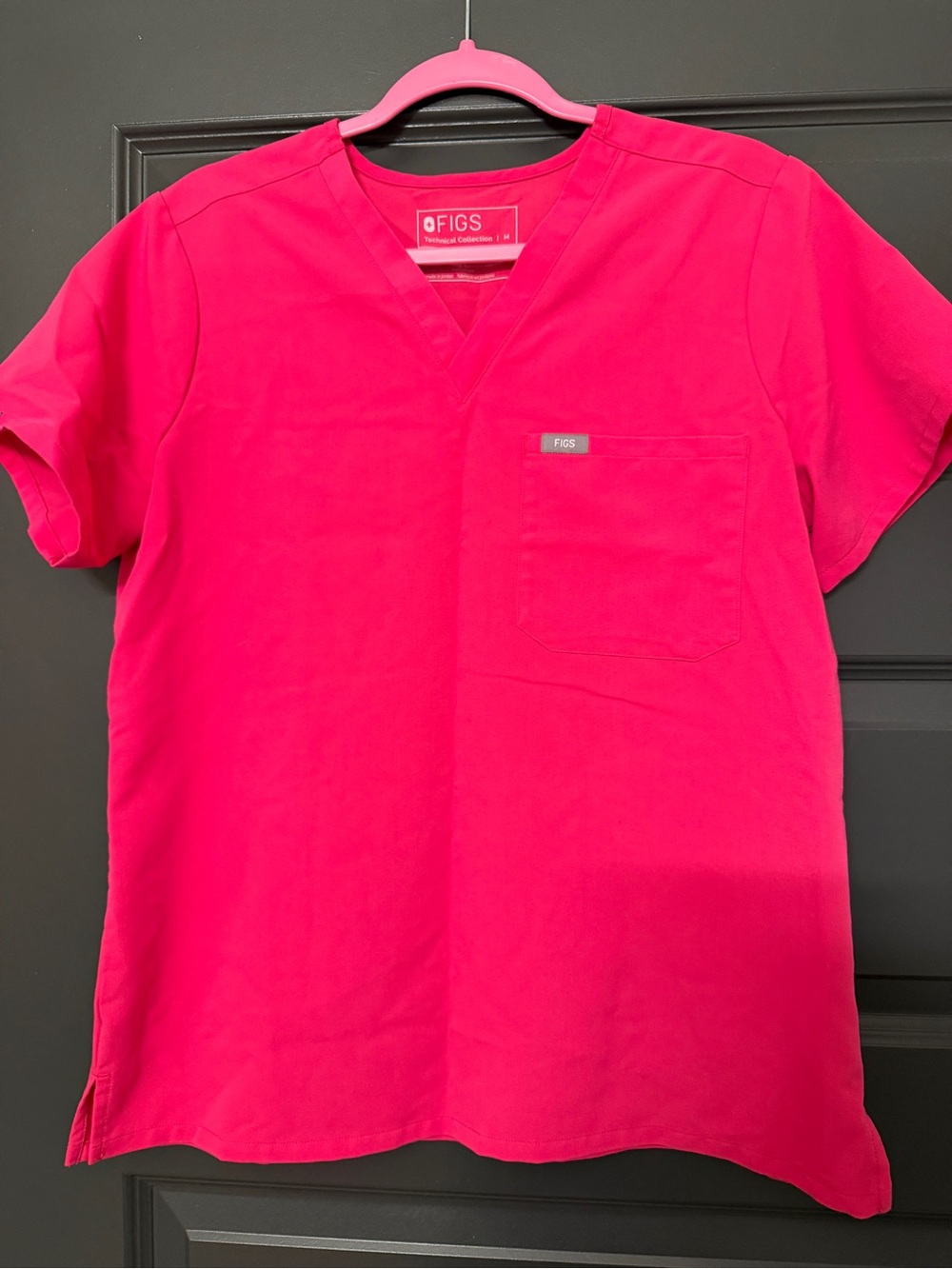 FIGS hot pink scrub set